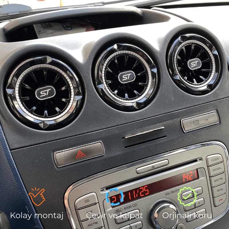 Ford Connect 2009-2015 ST Gümüş Havalandırma Menfezi 5 adet HM1003-1