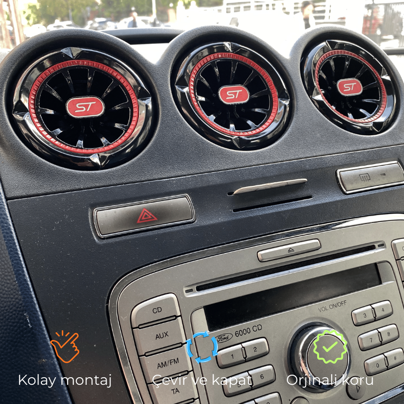 Ford Connect 2009-2015 ST Kırmızı Havalandırma Menfezi 5 adet HM1003-2